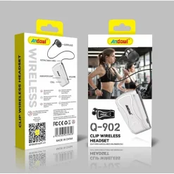 AURICOLARE BLUETOOTH 4.0 VIVAVOCE CUFFIE DESIGN ERGONOMICO CON CLIP GANCIO Q-902