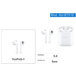 AURICOLARE BLUETOOTH BT5.0 CUFFIE DUOPODS II SENZA FILI PER SMARTPHONE AU-BT016
