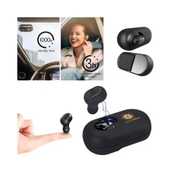 AURICOLARE BLUETOOTH CON BASE DI RICARICA SOLARE PER AUTO PANNELLO SOLARE