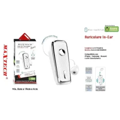 AURICOLARE IN EAR BLUETOOTH 5.0 CUFFIA MICROFONO PER SMARTPHONE MAXTECH AU-BT011