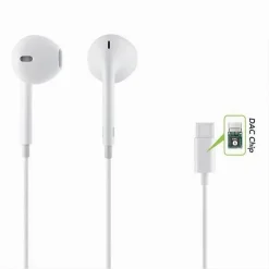 AURICOLARE IN-EAR CUFFIE 1.2MT CONNETTORE TYPE-C DAC CHIP PER SMARTPHONE AU-TC01