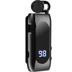 AURICOLARE IN-EAR WIRELESS BT5.2 RETRATTILE VIVAVOCE CLIP STEREO CON MICROFONO K55