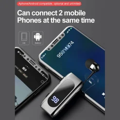 AURICOLARE IN-EAR WIRELESS BT5.2 RETRATTILE VIVAVOCE CLIP STEREO CON MICROFONO K55