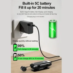 AURICOLARE IN-EAR WIRELESS BT5.2 RETRATTILE VIVAVOCE CLIP STEREO CON MICROFONO K55