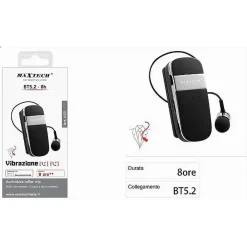 AURICOLARE RETRATTILE ROLLER CLIP BLUETOOTH BT5.2 8ORE VIBRAZIONE SMARTPHONE K53