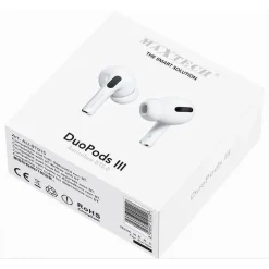 AURICOLARI BLUETOOTH CUFFIE DUO PODS III BT5.0 SENZA FILI SMARTPHONE AU-BT015