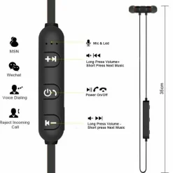 AURICOLARI BLUETOOTH MAGNETICI CUFFIE SPORTIVE WIRELESS STEREO XT-6 FITNESS