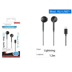 AURICOLARI CUFFIE CON CONNETTORE LIGHTNING PER IPHONE IPAD IPOD MAXTECH AU-LN01