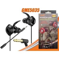 AURICOLARI CUFFIE GAMING JACK 3,5MM CONSOLE PC PER GIOCHI FILO 1.5 MT GME5035