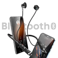 AURICOLARI CUFFIE MAGNETICI BLUETOOTH A COLLO CON TORCIA LED SPORT SMARTPHONE S800