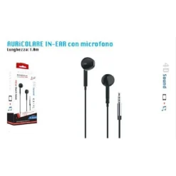 AURICOLARI CUFFIE ORECCHIO PER SMARTPHONE MICROFONO DA VIAGGIO PORTATILI MAXTECH AU-2T003