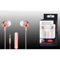 AURICOLARI CUFFIE PER SMARTPHONE CELLULARI CON FILO AUDIO MICROFONO MAXTECH AU-5T001