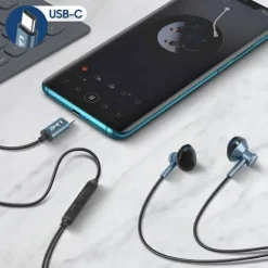 AURICOLARI CUFFIE STEREO IN-EAR CON REGOLAZIONE VOLUME MICROFONO TYPE-C SM9809