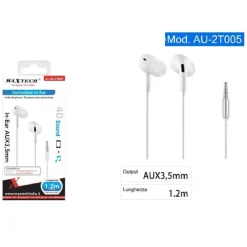 AURICOLARI IN-EAR CUFFIE AUX 3.5MM CAVO ALTA VELOCITÀ 1.2MT SMARTPHONE AU-2T005