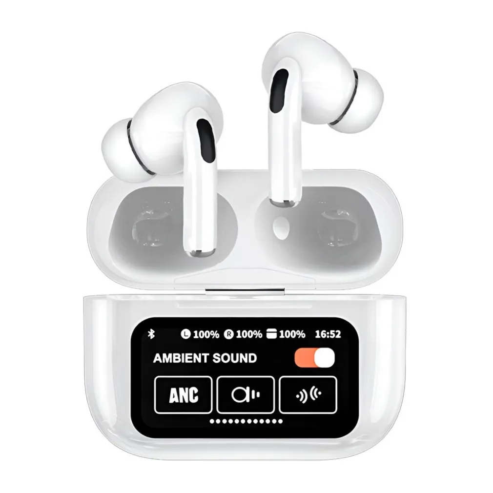 AURICOLARI IN-EAR CUFFIE TWS BLUETOOTH WIRELESS V5.4 CUSTODIA LCD TOUCH SCREEN