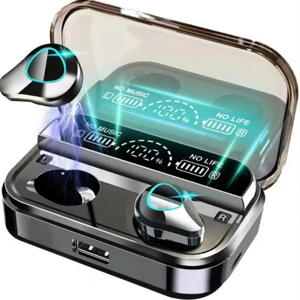 AURICOLARI SPORTIVI WIRELESS TWS CUFFIE BLUETOOTH 5.1 IMPERMEABILI SUONO AD ALTA FEDELTÀ