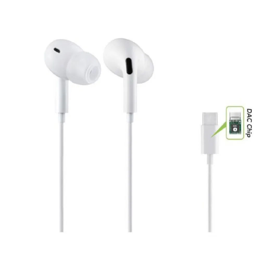 AURICOLARI STEREO IN-EAR CUFFIE CONNETTORE TYPE-C DAC CHIP SMARTPHONE AU-TC02