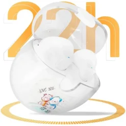 AURICOLARI WIRELESS BLUETOOTH CONTROLLO TOUCH BASE RICARICA DESIGN MOTIVO CUB Q8