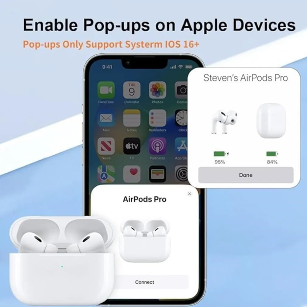 AURICOLARI WIRELESS CANCELLAZIONE DEL RUMORE CUFFIE BLUETOOTH IMPERMEABILE IPX7