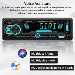 AUTORADIO BLUETOOTH 5.1 VIVAVOCE 1 DIN AUX MP3 2 USB AM FM DISPLAY LCD 1801 24V