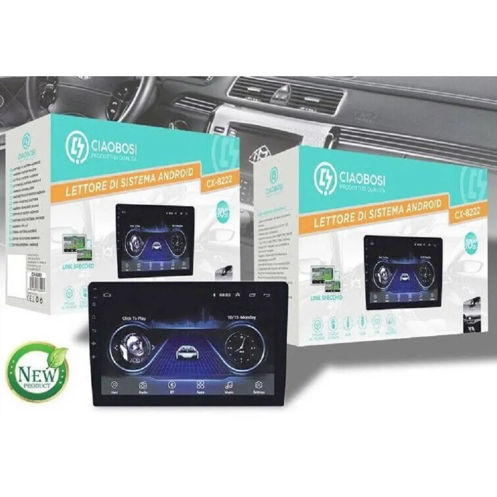 AUTORADIO CON MONITOR SCHERMO TOUCH TFT 10″ HD LETTORE SISTEMA ANDROID CX-8222
