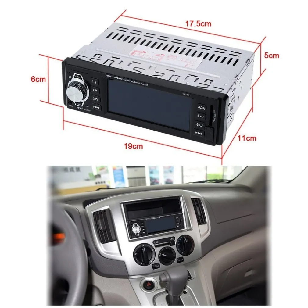 AUTORADIO DISPLAY LCD 3.6" HD USB SD AUDIO MP5-3310R PER TELECAMERA RETROMARCIA