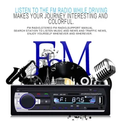 AUTORADIO LETTORE MP3 CA001B SISTEMA AUDIO AUTO UNIVERSALE 1 DIN BLUETOOTH AUX