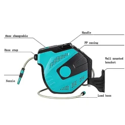 AVVOLGITUBO ACQUA CON AVVOLGITORE AVVOLGI TUBO AUTOMATICO 15 MT 15 METRI