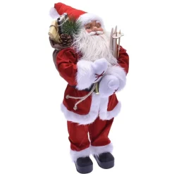 BABBO NATALE CLASSICO 100CM IN PLASTICA VESTITI IN TESSUTO DECORAZIONE NATALIZIA