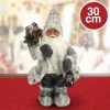BABBO NATALE NORDICO 30 CM CON VESTITI IN LANA E PELUCHE DECORAZIONI NATALIZIE