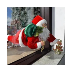 BABBO NATALE VOLANTE 70CM PER FINESTRA CON VENTOSE DECORAZIONI ADDOBBI NATALIZI