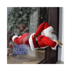 BABBO NATALE VOLANTE PER FINESTRA CON VENTOSE DECORAZIONI ADDOBBI NATALIZI 50CM