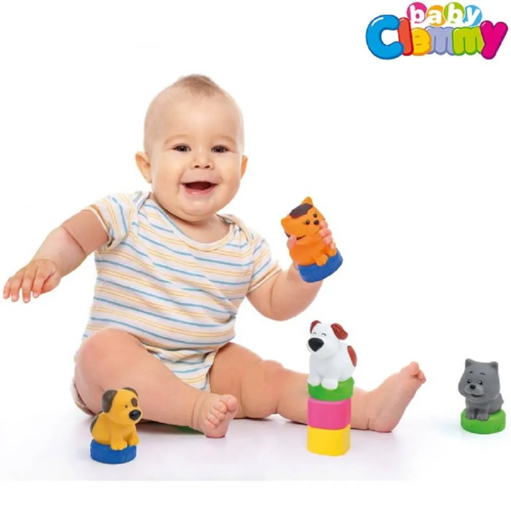 BABY CLEMMY HAPPY ANIMALS GIOCATTOLI PER L'INFANZIA MATTONCINI COLORATI ANIMALI