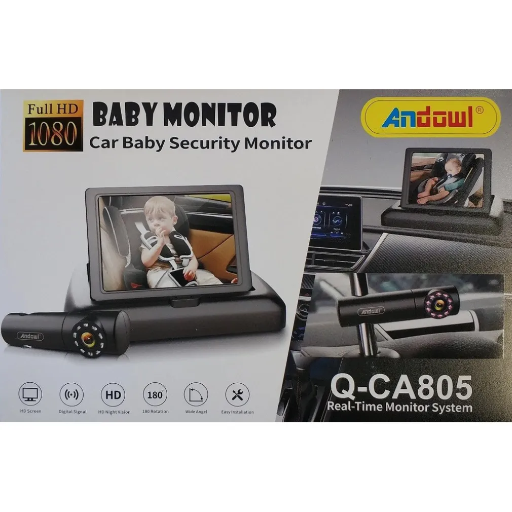 BABY MONITOR DI SICUREZZA LCD FULL HD 1080P Q-CA805 DA 4,5" PER CRUSCOTTO AUTO