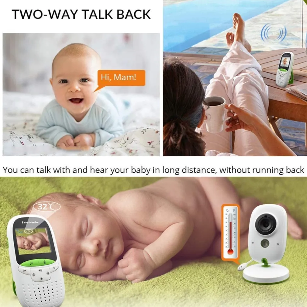 BABY MONITOR SCHERMO LCD 2″ MONITORAGGIO BAMBINO WIRELESS VIDEO A 2 VIE Q-SX904