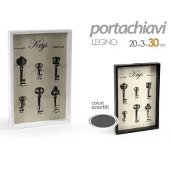 BACHECA PORTACHIAVI DA PARETE LEGNO APPENDINO KEYS 20X3X30 CM VARI COLORI 813474