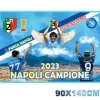 BANDIERA FORZA NAPOLI CAMPIONE D'ITALIA 2023 GRAZIE RAGAZZI SCUDETTO 90x140CM
