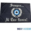 BANDIERA FORZA NAPOLI FESTA 3 SCUDETTO SEMPRE AL TUO FIANCO 1926 CURVA 90x140CM