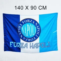 BANDIERA FORZA NAPOLI SCUDETTO CALCIO SQUADRA BLU BIANCO AZZURRO 90x140 CM