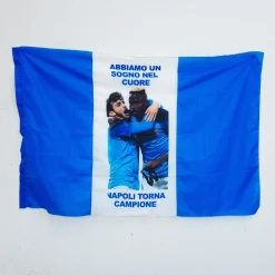 BANDIERA NAPOLI CAMPIONE D'ITALIA SOGNO NEL CUORE SCUDETTO CALCIO SQUADRA 90x140