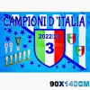 BANDIERA NAPOLI CAMPIONI D'ITALIA 2022/2023 FESTA 3 SCUDETTO COPPE 90x140CM