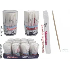 BARATTOLO DA 100 PEZZI STUZZICADENTI IN LEGNO DOPPIA PUNTA CONFEZIONATI