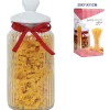 BARATTOLO IN VETRO CON TAPPO COPERCHIO IN CERAMICA DECORATO CUORE 1800 ML