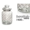 BARATTOLO VETRO CONTENITORE CUCINA ERMETICO MODERNO COPERCHIO 1400ML 22CM 742200