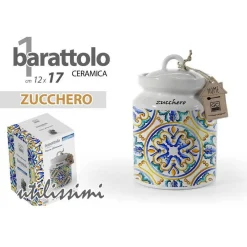 BARATTOLO ZUCCHERO CERAMICA ERMETICO CUCINA BIANCO MEDITERRANEO 17X12 CM 818998