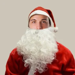 BARBA BIANCA BABBO NATALE REALISTICA ACCESSORIO VESTITO SANTA CLAUS TAGLIA UNICA