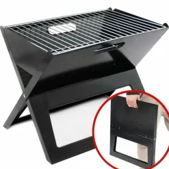 BARBECUE A CARBONE CARBONELLA BBQ GRILL IN METALLO PIEGHEVOLE PORTATILE PICNIC