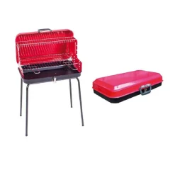 BARBECUE A CARBONE RETTANGOLARE RICHIUDIBILE GRIGLIA IN ACCIAIO PORTATILE 2600055