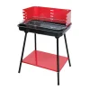 BARBECUE A CARBONELLA CON GRIGLIA REGOLABILE IN ACCIAIO PARAVENTO RIPIANO H82X58X38CM