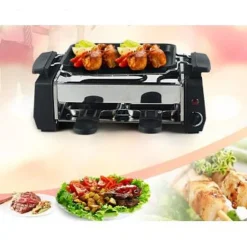 BARBECUE ELETTRICO GRILL DA TAVOLO CAMPEGGIO 2 VASCHETTE 1000 WATT 1000W HY9098